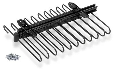 Auszugbarer Hosenhalter, 11 Stangen, Stahl schwarz, 48 x 11 x 2,51 cm