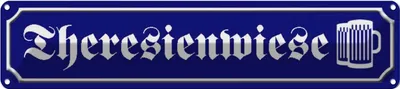 Produktbild von vianmo Blechschild 10x46 cm Theresienwiese Bier Essen Trinken