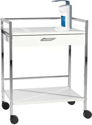 Immagine prodotto di Cromostar Carrello ausiliario, tavolo portastrumenti, 64x81 cm, 1 cassetto in acciaio + dispenser sapone