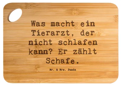 Produktbild von Mr. & Mrs. Panda Holzbrett Spruch Tierarzt Schafzählen - Transparent - Geschenk, Berufspassion, medizinische Versorgung, schneidbrett, Heilung, Hackbrett, Katzen, Beruf