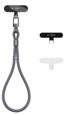 Produktbild von Handy Lanyard für das Handgelenk, universell, Tech-Protect C11S Rope Wrist Strap, Grau
