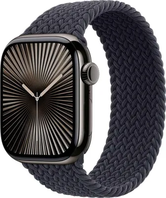 Productafbeelding van Apple Gevlochten solobandje voor de Apple Watch | 44/45/46/49 mm - Maat 7 - Midnight Black