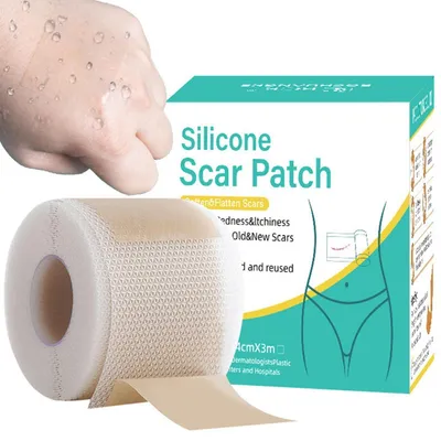 Produktbild von Silikon Narbenpflaster 4cm x 3m, Selbstklebend, Hautfarben
