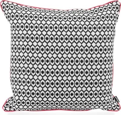 Produktbild von H.O.C.K. Barry Outdoor Kissen 50x50cm schwarz weiß mit Keder neon pink Polca Dots Glory