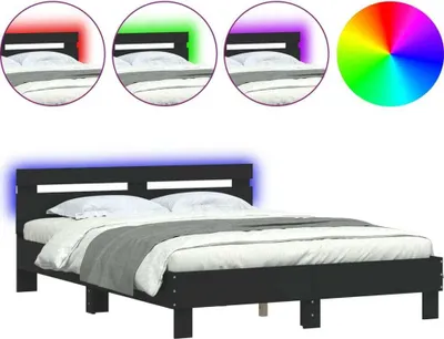 Obrázek produktu pro Rám postele s čelem a LED osvětlením černý 140 x 190 cm