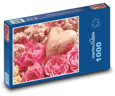 Obrázek produktu pro Puzzle 1000 Růže a srdce - martinpuzzle