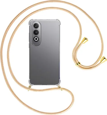 Produktbild von Handykette Backcover-Schutzhülle mit Band (Metall goldfarben) für OnePlus Nord CE4 5G - Goldkordel