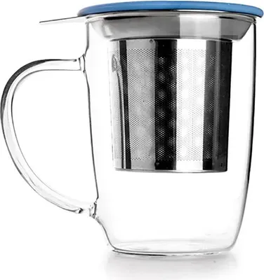 Image de Verre à thé avec filtre et couvercle Ibili, verre borosilicaté, 450 ml, transparent