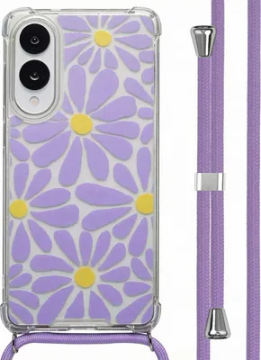 Produktbild von imoshion Design Hülle mit Band Samsung Galaxy S25 Edge - Tropical Violet Flowers Connect