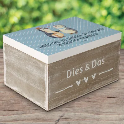 Produktbild von Mr. & Mrs. Panda Box Großeltern Zauberer 22 x 15 cm - Blau Pastell - Geschenk, fotobox, schatztruhe, herzerwärmende Sprüche, Familienleben, Enkelkinder, Schatulle
