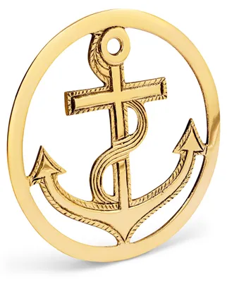 Productafbeelding van Brass Gouden Tafelonderzetter met Anker Motief 19 cm