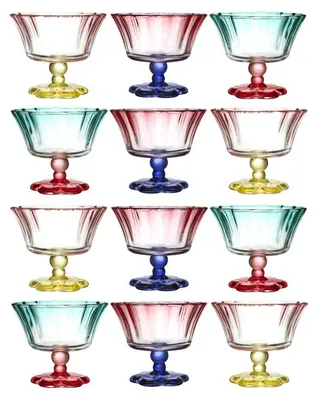 Image de Lot de 12 Coupes à Pied Colorées en Verre Dégradé D11 cm