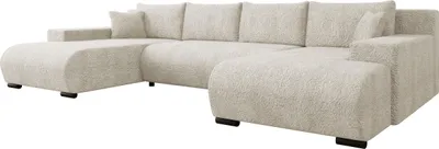 Produktbild von MIRJAN24 Ecksofa Nojan, Wohnzimmer Eckcouch mit Bettkasten und Schlaffunktion, U-Form (Farbe: Coral 65)