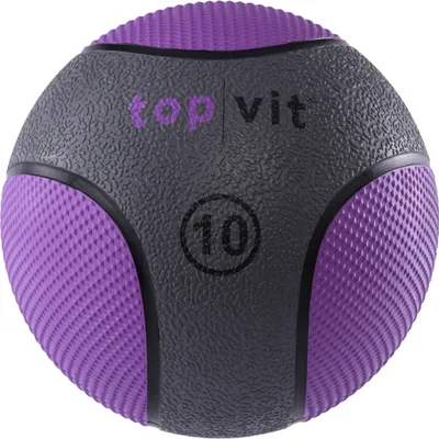 Produktbild von top | vit Medizinball, Slamball, Gewichtsball mit Gummioberfläche in Studio Qualität - 10kg, lila