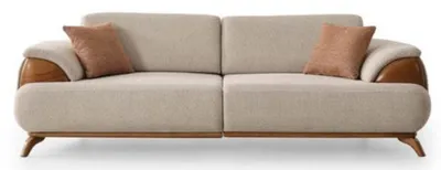 Immagine prodotto di Divano a tre posti, colore beige, stile moderno, modulare, con braccioli imbottiti, nuovo