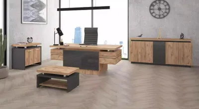 Produktbild von Luxus Büro Garnitur Arbeitszimmer Möbel Schreibtische Schrank Aktenschrank 4tlg