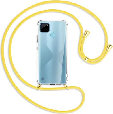 Produktbild von Handykette Backcover-Schutzhülle mit Band (Metall goldfarben) für  Realme C21Y /C25Y - gelb