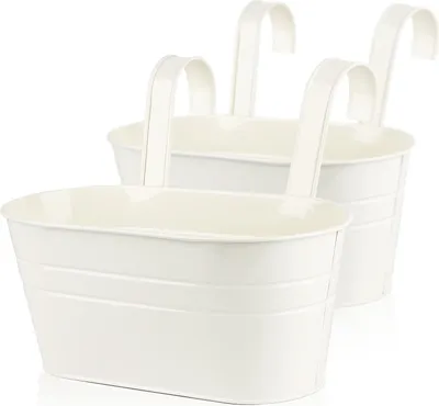 Produktbild von Metallene Balkonpflanzkübel Hängepflanzkübel Set von 2