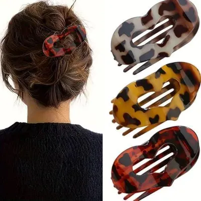 Produktbild von 3 französische Haarspangen für Damen im Set, automatische Haarspangen für dünnes und feines Haar