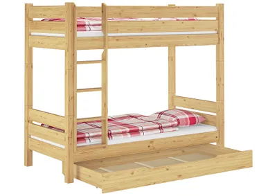 Produktbild von Teilbares Etagenbett 90x200 Kiefer Massiv Nische 100 Zubehör wählbar V-60.16-09 T100Rollrost. Matratzen und Bettkasten inkl.