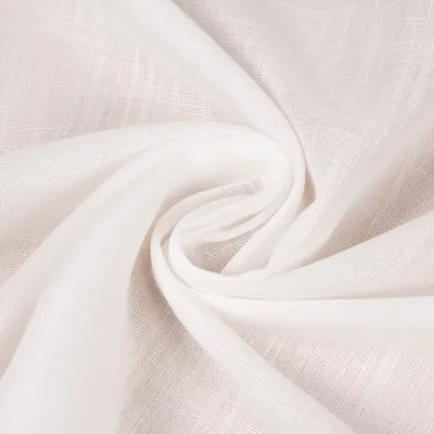Produktbild von Gardinenstoff Leinenstruktur Soft halbtransparent wollweiß 145cm Breite