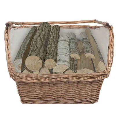 Immagine prodotto di Cesta Legna da Ardere con Manico 61,5x46,5x58cm Marrone Salice