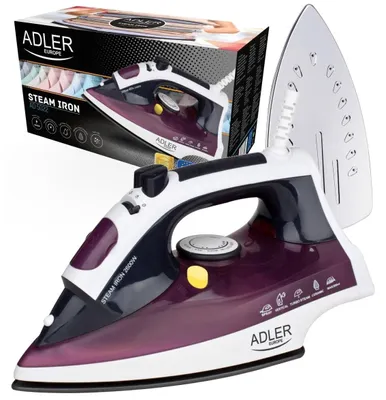 Produktbild von Adler AD 5022, Trocken- & Dampfbügeleisen, Keramik-Bügelsohle, Blau, Weiß, 2200 W, 220-240 V, 50 Hz