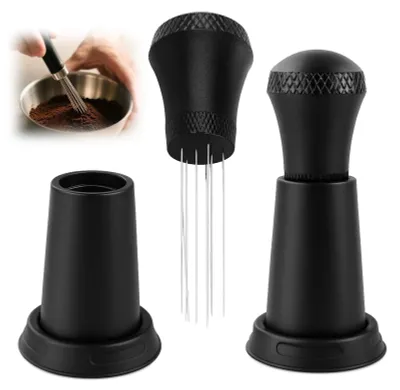Kaffeeverteiler mit Standfuß, Alu-Espressonadeln, schwarz