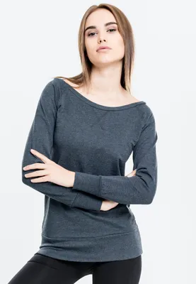 Produktbild von Urban Classics Sweatshirt Damen Ladies Wideneck Crewneck charcoal 3XL