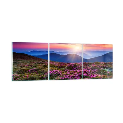 Produktbild von Bilder auf glas - Wiese Berg Himmel Landschaft - 150x50cm - Glasbilder - Wandbilder - Kunstdruck - zum Aufhängen bereit - Wanddekoration aus Glas - Glas Bilder - Wandbild auf Glas - GCA150x50-2719
