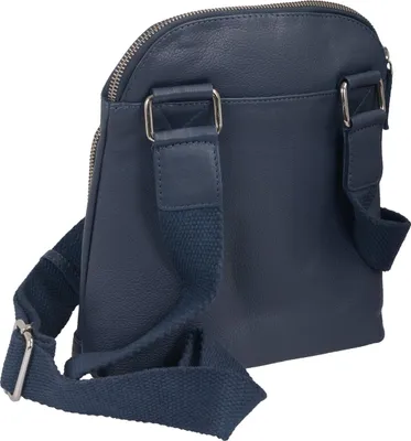Produktbild von Kleine blaue Damen Handtasche mit Reißverschluss- und Steckfächern, 18x19x4cm