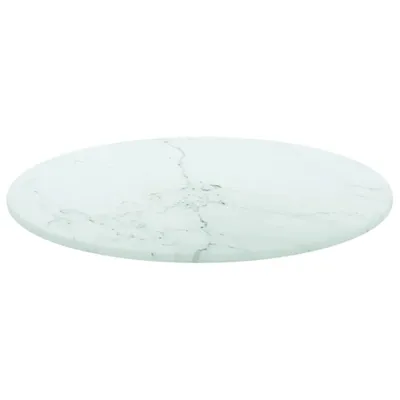 Immagine prodotto di Piano per Tavolo Bianco Ø30x0,8 cm Vetro Temperato Design Marmo