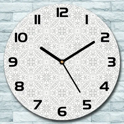 Produktbild von Wanduhr aus Glas Rund fi 30 Hochzeit grau weiß Quarz Deko Schlafzimmer Büro