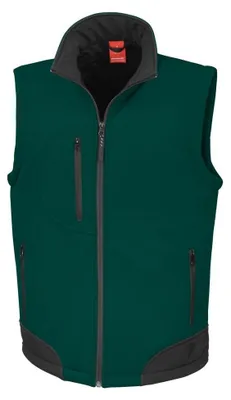 Produktbild von Result Herren Softshell-Weste, wasserabweisend, atmungsaktiv FK572 (2XL) (Flaschengrün/Schwarz)