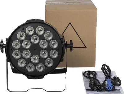 Zdjęcie produktu dla Parlight LED, 18x12W, sterowanie DMX 6/10, pobór mocy 324W, RGBW, wtyczka EU