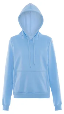 Produktbild von Damen Hoodie Pullover mit Kängurutasche, Farbe Blau, erhältlich in Größe L
