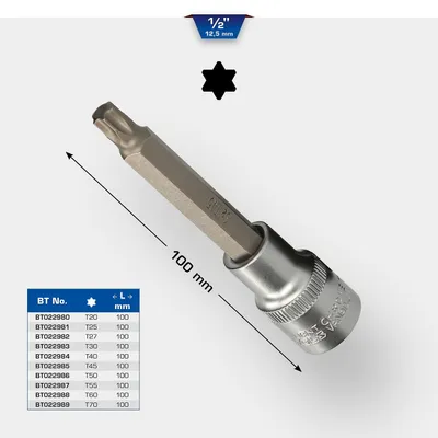 Produktbild von KS Tools 1/2" Torx-Bit-Stecknuss T40, 100 mm lang