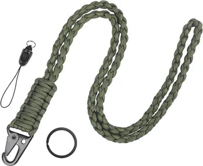 Produktbild von Famanu Paracord Lanyard für Schlüssel und ID-Badgehalter - Stark und Langlebig