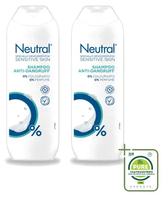 Image de 2 shampooings antipelliculaires neutres pour les peaux sensibles - 250 ml - Pack économique - 2 pièces