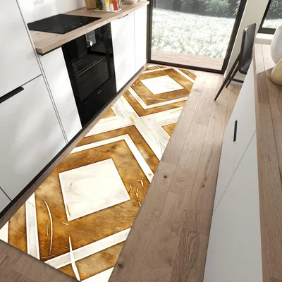 Produktbild von Küchenteppich 80x300cm rutschfest & abwischbar PVC Läufer - Geometrisches & Muster