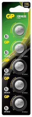 Produktbild von Gp Batteries Cr1632 3v Lithiumbatterie 5 Einheiten Silber Silber One Size