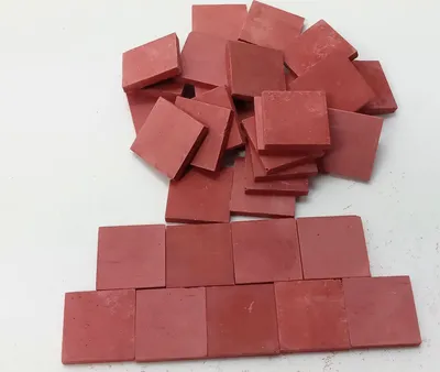 Produktbild von 36 St Fliesen aus terrakottarote Keramik 19x19x2 mm. Krippenbau  Puppenstuben