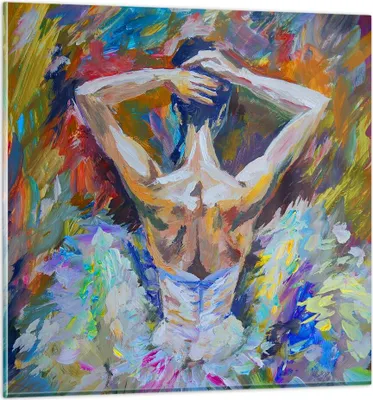 Produktbild von Bilder auf glas - Balletttänzer tanzen - 50x50cm - Glasbilder - Wandbilder - Kunstdruck - zum Aufhängen bereit - Wanddekoration aus Glas - Glas Bilder - Wandbild auf Glas - Einteilig - GAC50x50-3503