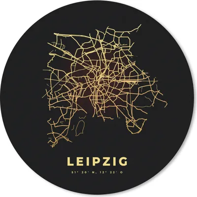 Produktbild von MuchoWow® Mauspad Mousepad Karte - Leipzig - Gold - Stadtplan 50x50 cm - Mousepads - Maus Mat - Pad - Mausunterlage - Vinyl