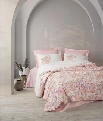 Produktbild von Bettwäsche-Set, 220 x 240 cm, 100% Baumwolle Renforcé, 2 Kissenbezüge 60 x 60 cm, Knopfverschluss, Rosa