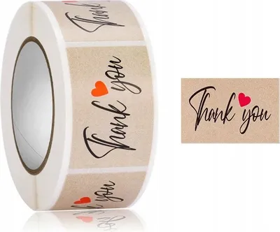 Immagine prodotto di Adesivi decorativi autoadesivi "Grazie" Thank you in rotolo da 250 pezzi