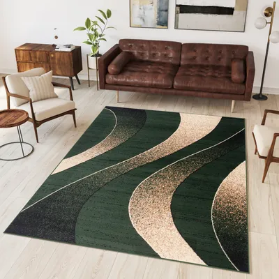 Obrázok produktu pre Koberec Tapiso DREAM, moderný dizajn, do obývačky, béžová, čierna, zelená, 160 x 230 cm