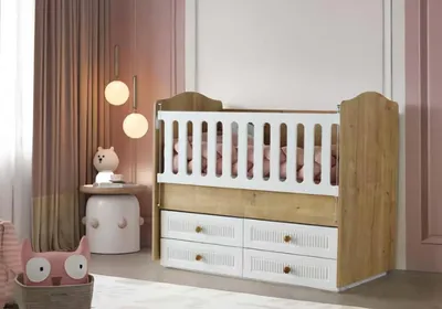 Produktbild von Babybett Elegant Holzoptik Praktische Schubladen Modernes Design Kinderzimmer