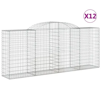 Produktbild von Gabionen mit Hochbogen 12 Stk 300x50x120/140cm Verzinktes Eisen