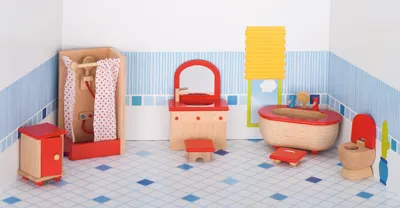 Produktbild von Goki Puppenmöbel Badezimmer, Puppenbadezimmer, 3 Jahr(e), 620 g